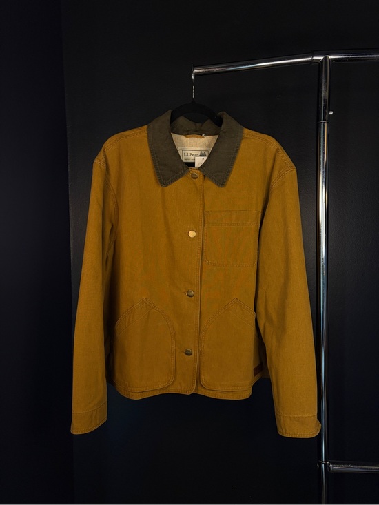 L.L. Bean Jackets & Blazers - L.L. Bean Mustard Brown Utility Jacket with Dark Contrast Collar